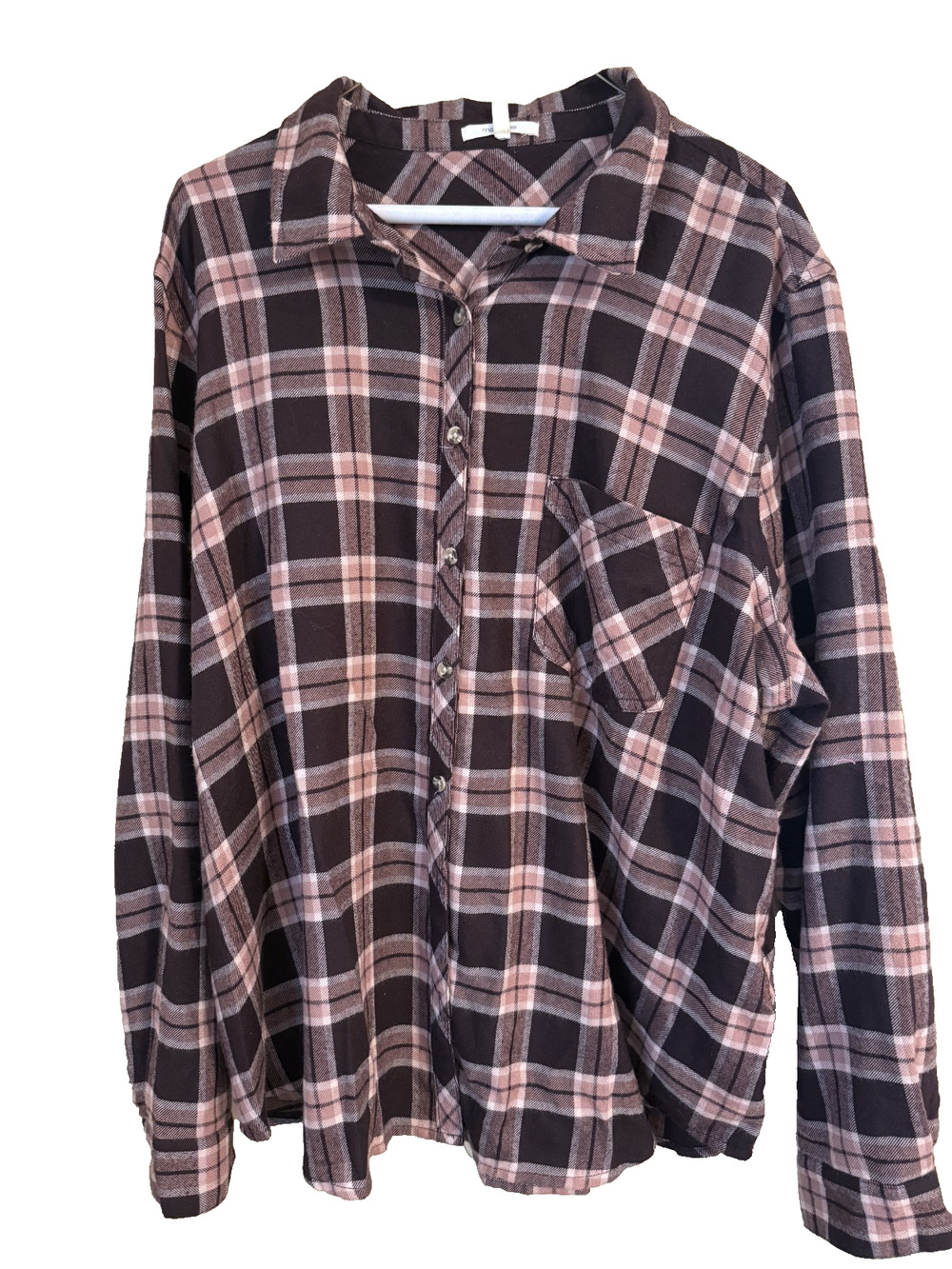 Maurice's 2X Brown/Rose Plaid Flannel Super Soft Granola Gorpcore